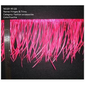 Dyed Spiky Goose Biot Feather Fringe Trim with Satin Ribbon Tapes Chicken