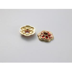 Golden + Red Paint Furniture Pulls Drawer Handle Pulls Lacquer Flower Shape