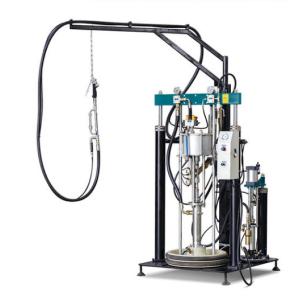 Cheap Manual sealants spreading machine with two pump for insulating glass processing for sale