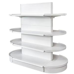 Cheap Xingye Factory Custom Size white round shelf half circle end oval supermarket shelves gondola supermarket shelf for sale