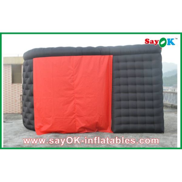 Inflatable Tents For Nightclub Parties Black Ourdoor Inflatable Air Tent 210D Oxford Cloth With Two Doors