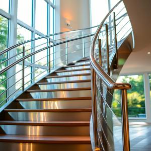 High-Performance Stainless Steel Handrails with Polished Finish for Glass