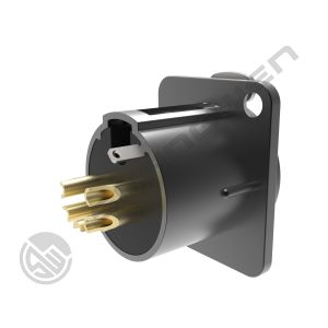 IP40 Indoor Audio Cable Plug 5-Pin XLR Female Socket Connector with 3.5mm Gold