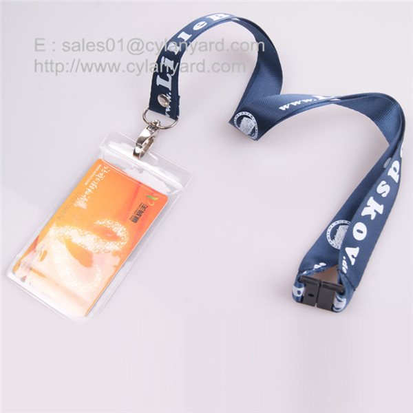 Rivet nylon strap with leather card badge, plain nylon lanyards