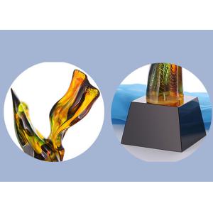 Modern Twisted Colored Glaze Custom Award Trophies For VIP Workers