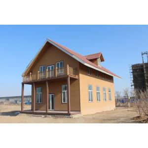 Cheap WPC House With Light Gauge Frame , Solar Panel Prefabricated Construction for sale