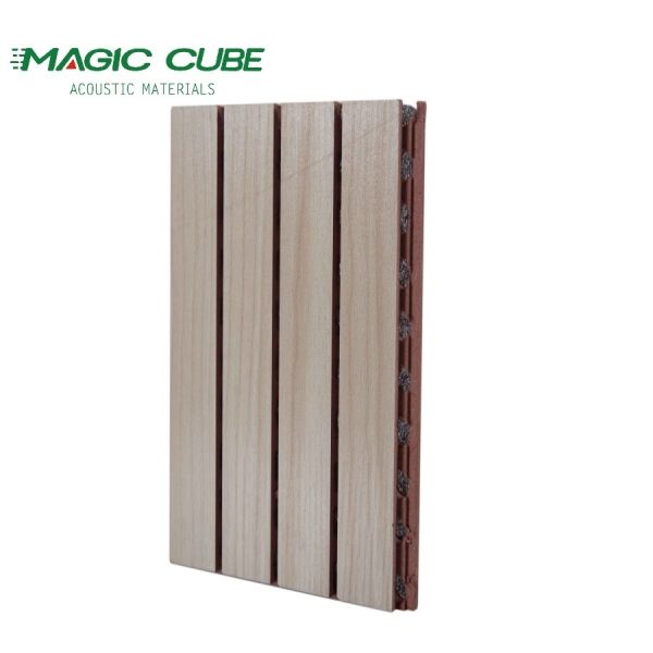 Customized Grooved Acoustic Design for Sound Absorption Wall Panels and