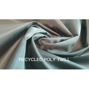 Cheap 75gsm75d * 75D recycled polyester twill taffeta fabric breathable for reusable bags for sale