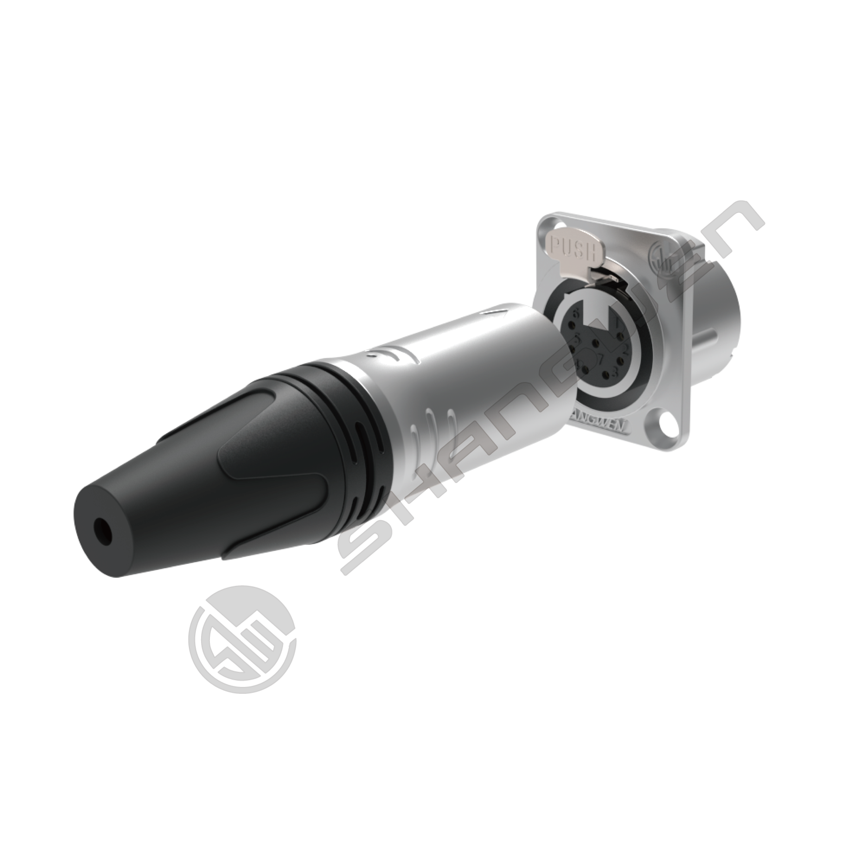 IP40 Indoor Audio Cable Plug 7-Pin XLR Female Socket Connector with 3.5mm Gold Conductor Shell Plating and High Durability