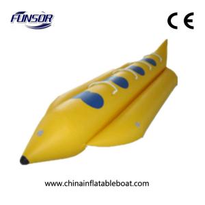 China Yellow Lovely And Durable Inflatable Banana Boat For 6 People To Match on sale