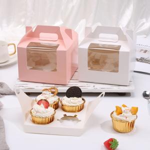 Portable Cupcake Folding Packaging Box Dessert Packaging Box Muffin Box