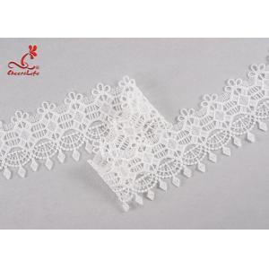 Fancy 5cm Fancy Water Soluble Flat Lace Trim With Embroidered Patterns For