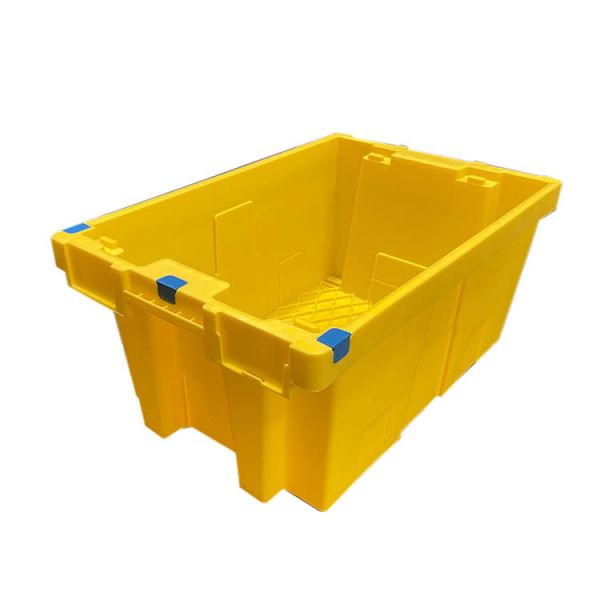 Quality Yellow HDPE Plastic Moving Crate 60 X 40 X 27.5cm Nestable Reusable wholesale