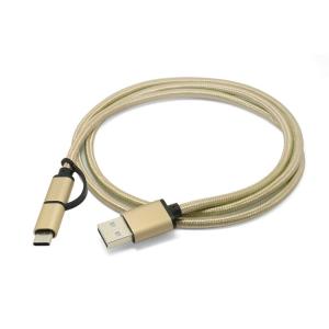 Aluminium Alloy 2 In 1 USB Type C Charging Cable With USB 3.1 Type C Converter