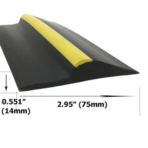 Supply Floor Black with Yellow Garage Door Threshold Strip Seals in Custom Sizes