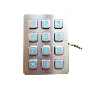 Blue Illuminated Door Lock Keypad , 3 X 4 Layout Plug Usb Numeric Keypad