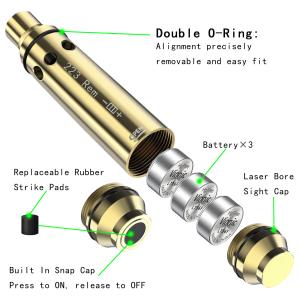 Rem 223 Laser Bore Sight Training Cartridge Dual Purpose Rubber Snap Cap