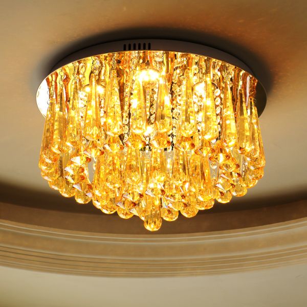 Gold Crystal flush mount ceiling Lights For Indoor Home Project Lighting (WH-CA-17)