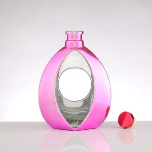 750ml Electroplated Gold Empty Glass Bottle for Spirits Vodka Gin Champagne