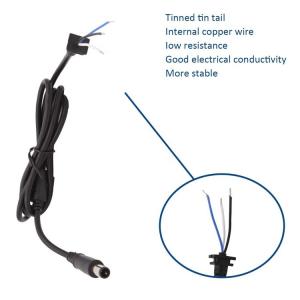 DC 7.4x5.0mm Male Barrel Jack to Bare End Tinned Open Pigtails Wire Extension