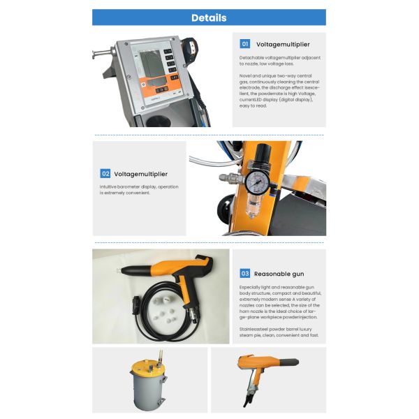 450g/min PT-S45-5 Powder Coating Sprayer for Metal Surface Electrostatic Coating Machine