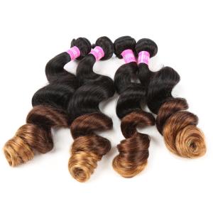 China Blonde 1b/4/27 3 Tone Remy Ombre Hair Extensions Brazilian Hair Loose Wave on sale