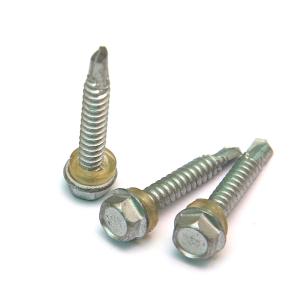 ANSI Standard SUS 410 Hex Washer Head Self Drilling Driving Screws With PVC