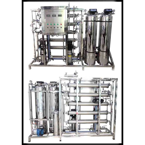 500L Two Stage Ultrapure Reverse Osmosis RO Water Filtration System Stainless Steel Membrane Vessel