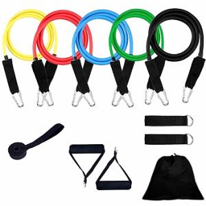 customized 1.2m 11pcs Resistance Bands Set With Foam Handles