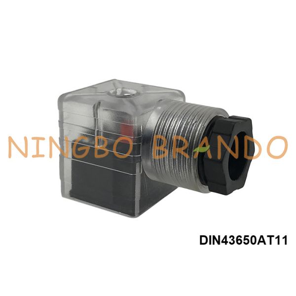 Quality DIN43650A PG11 2P+E Solenoid Coil Connector With Led Indicator IP65 AC DC wholesale
