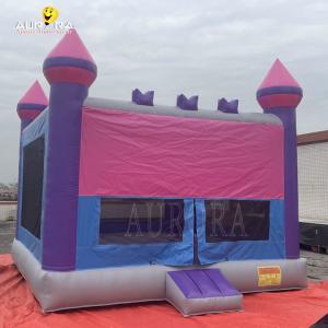 Purple Blue Inflatable Bouncy Castle PVC Tarpaulin Inflatable Bounce House