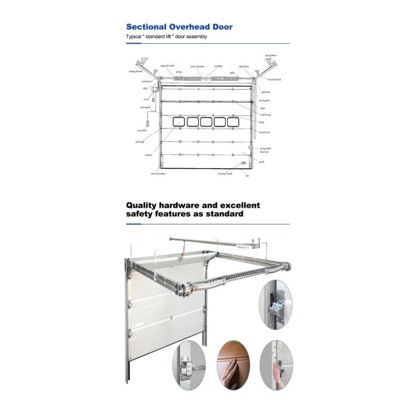 Fire Station Industrial Sectional Doors In White Colour And Automatic Formed Design Factory Direct Sale