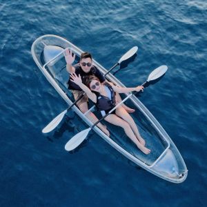 Cheap PC Sheets Full Transparent Kayak Crystal Kayak Clear Bottom Boat Polycarbonate Material Portable Clear Kayak for Scenic Lakes for sale