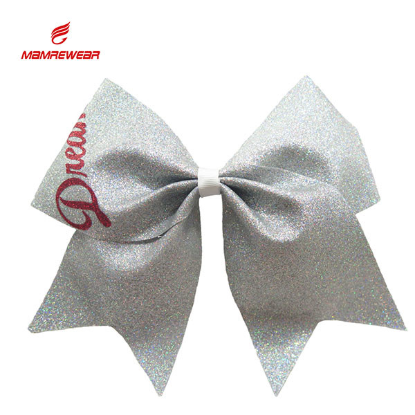 Quality Youth Glitter Cheer Bows , Ponytail Sparkly Cheer Bows Customized Size wholesale