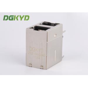 Gigabit ethernet stack dual port RJ45 connector with transformer for industial