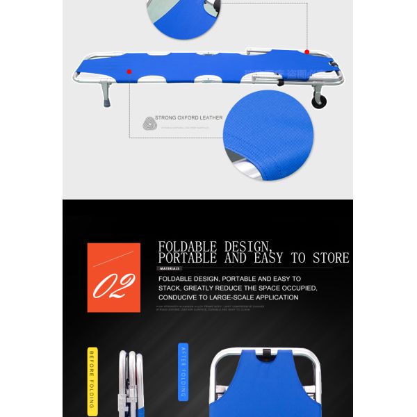 2020 Design CE Standard WJD1-2C Aluminum Alloy Ambulance Stretcher for Easy Transport
