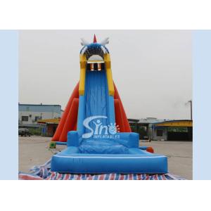 China extreme giant adults hippo inflatable slide with pool ended for sea shore