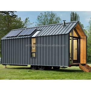 China Modern Design Tiny House on Wheels Steel Material Outdoor Camping Garden Building Kit with 50/75/100mm Wave Sandwich Panel on sale