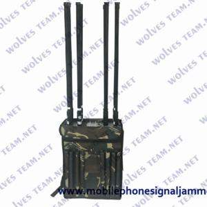 Latest design 6-Antennas Backpack Cell phone Jammer GPS WiFi Lojack Signal
