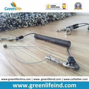 Plastic Elastic Tape Spring Coil Key Holder W/Metal Snap Hooks