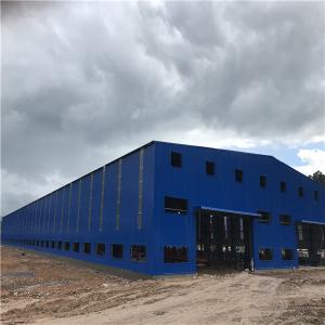 Cheap Blue Sheet Wall Q345 Prefabricated Steel Structures With Office for sale