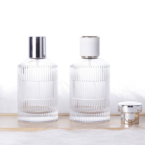 10ml100ml Slanted Shoulder Stripe Fine Spray Perfume Bottle Advanced Glass Perfume Bottle