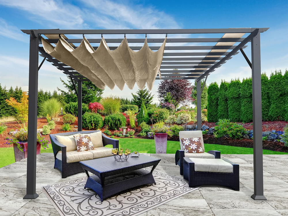 Roof Louvered Modern Aluminum Pergola Rustproof UV Resistant