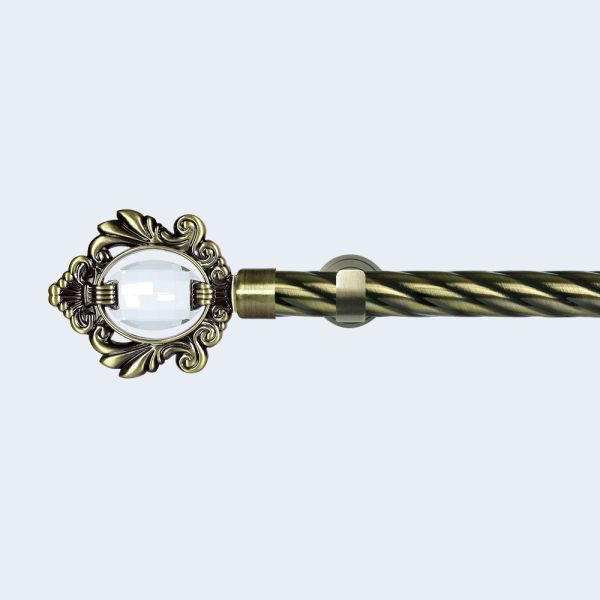 Crown-shape crystal curtain head curtain finials Customized curtain rod set