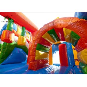 EN14960 Beach Design Inflatable Jumping Bouncer With Mesh And Slide