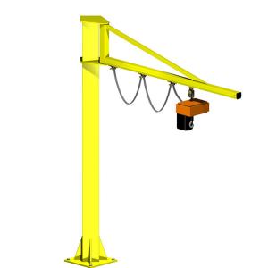 Indoor / Outdoor Pillar Mounted Jib Crane , 1.5 R / Min Swing Arm Jib Crane