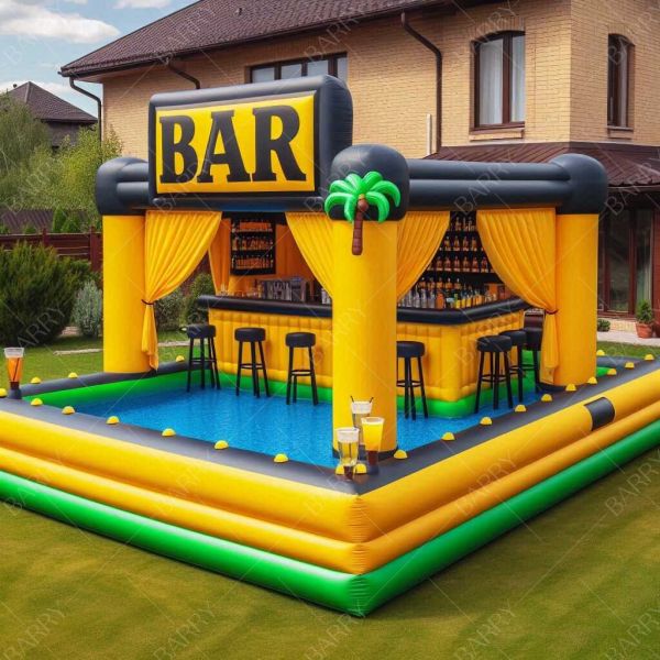 Quality New Design Awesome Inflatable Pool Bar Inflatable Pub House Tent Inflatable Pool Bar Floating Inflatable Pool Pub Bar wholesale
