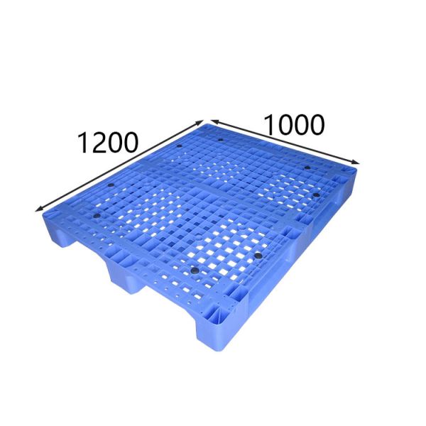 Quality Grid Blue Ingle Sided Heavy Duty Nestable Pallet HDPE Impact Resistant wholesale