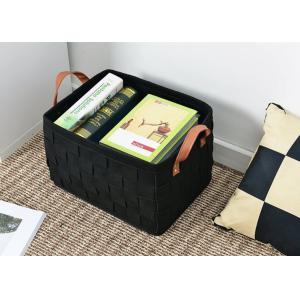 Rectangular 3mm 5mm Felt Storage Bin With PU Handles