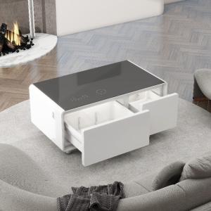 Smart Home Furniture Foldable Coffee Tea Table with Refrigerator and Wireless